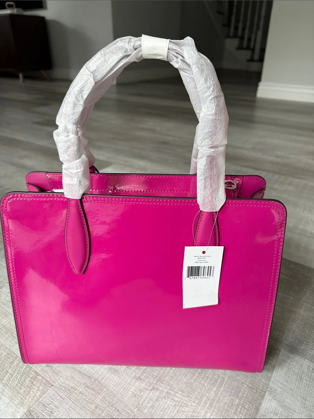 kate spade deep magenta Leather Tote with Tassels